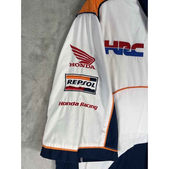 Vintage Honda HRC Pit Shirt Repsol Short Sleeve Patch Button Down Size Large - Picture 4 of 10
